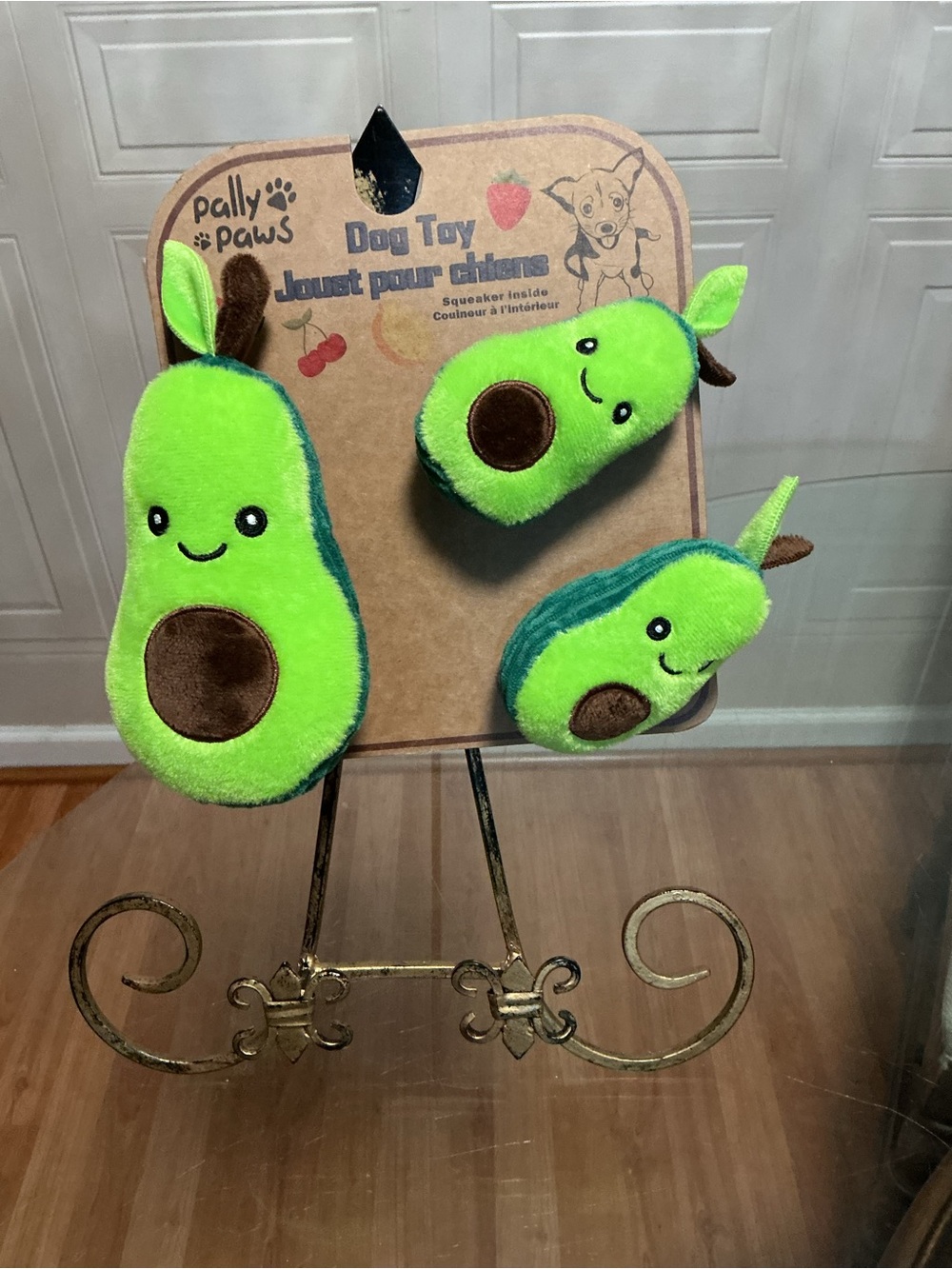 Pally Paws~ Set / 3 Avocados And Pcs Dog Toy with Clinker & Squeaker 6”